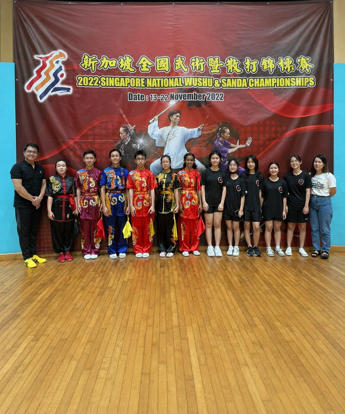 wushu students and teachers at wushu competition